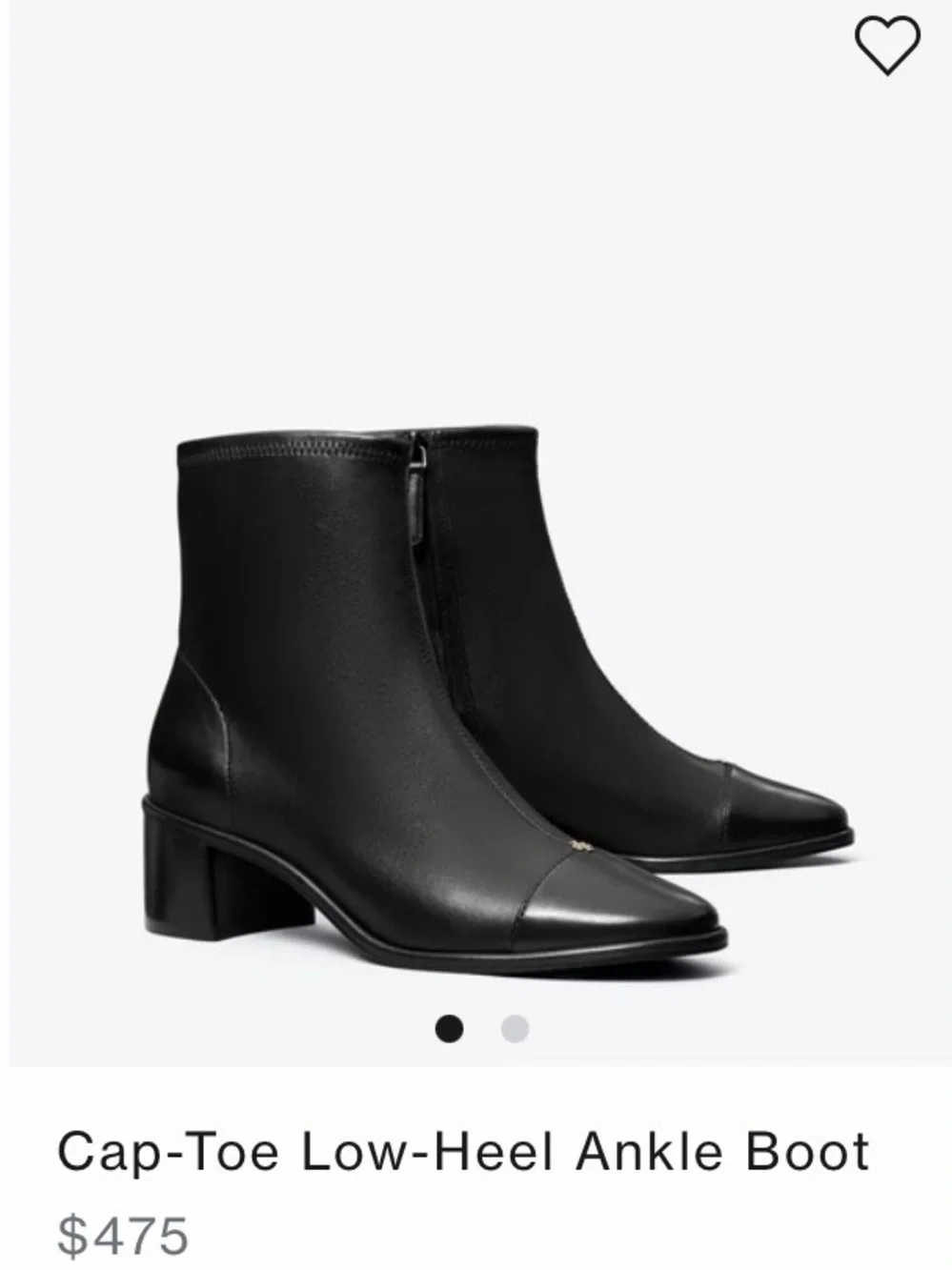 Tory Burch Black Leather Zip Ankle Booties with Gold Logo